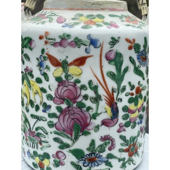Antique Chinese Porcelain Famille Rose Hand Painted Teapot Qing - Republic - Picture 15 of 16